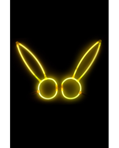Phosphorescent glasses with bunny ears, composed of