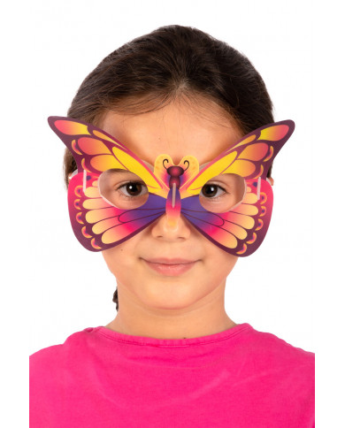 Half-face mask in the shape of a phosphorescent butterfly in Half-face mask in the shape of a phosphorescent butterfly in