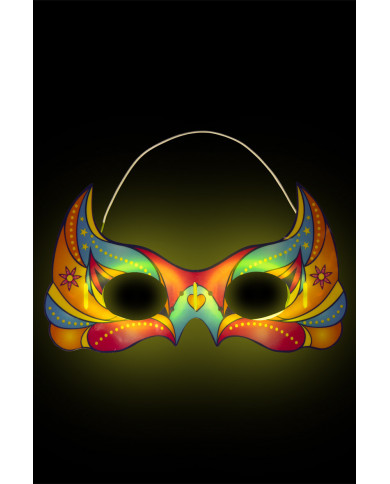 Half-face mask in the shape of a phosphorescent cat in assorted Half-face mask in the shape of a phosphorescent cat in assorted