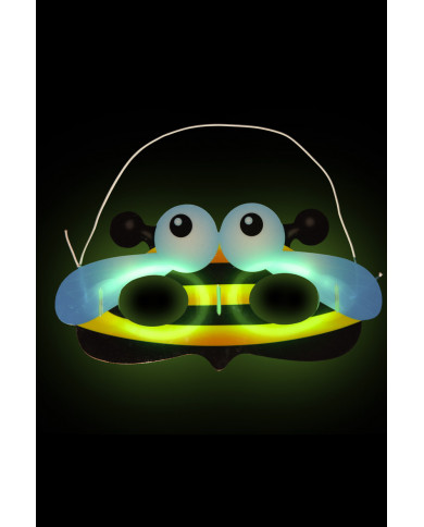 Half-face mask in the shape of a phosphorescent bee in assorted Half-face mask in the shape of a phosphorescent bee in assorted