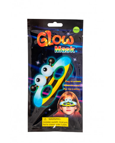 Half-face mask in the shape of a phosphorescent bee in assorted Half-face mask in the shape of a phosphorescent bee in assorted