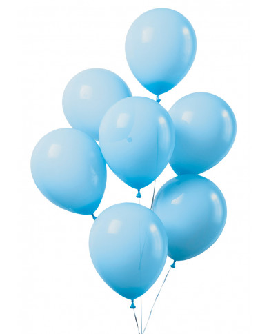 Package containing 50 blue balloons, 26cm in diameter. Package containing 50 blue balloons, 26cm in diameter.
