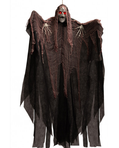 Hanging winged monster, with tunic and lights. Terrifying