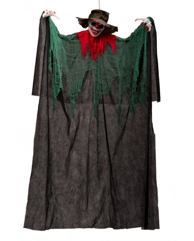 Clown with hat, tunic and bright eyes. Terrifying decoration to Clown with hat, tunic and bright eyes. Terrifying decoration to