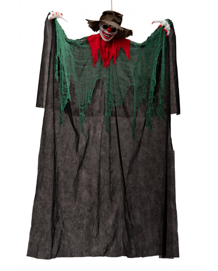 Clown with hat, tunic and bright eyes. Terrifying decoration to Clown with hat, tunic and bright eyes. Terrifying decoration to