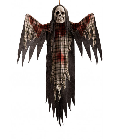 Skeleton with a bloody tartan pattern, approx 120cm tall. Skeleton with a bloody tartan pattern, approx 120cm tall.