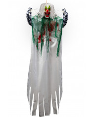 Clown with hair and satin dress. Terrifying decoration to hang Clown with hair and satin dress. Terrifying decoration to hang