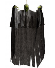 Skeleton with face and hands covered in green glitter. Skeleton with face and hands covered in green glitter.