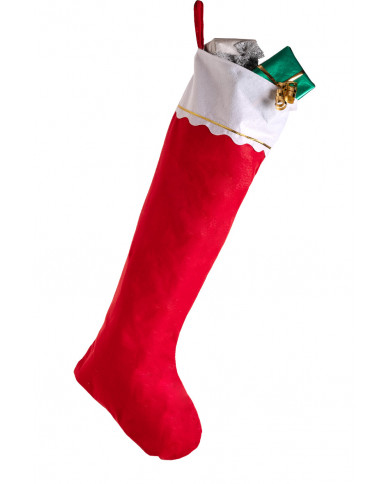 Stocking to celebrate Epiphany in red non-woven fabric, about Stocking to celebrate Epiphany in red non-woven fabric, about