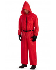 "The squid" costume consisting of a unisex red jumpsuit. Ideal