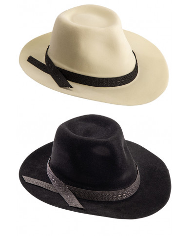 Borsalino-Hut Velourskunstleder (Gr. 58) versch. mit Pappschild/Etikett Borsalino-Hut Velourskunstleder (Gr. 58) versch. mit Pappschild/Etikett