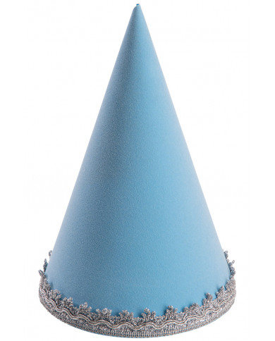 Chapeau fée bleue de daim avec étiquette volante / étiquette