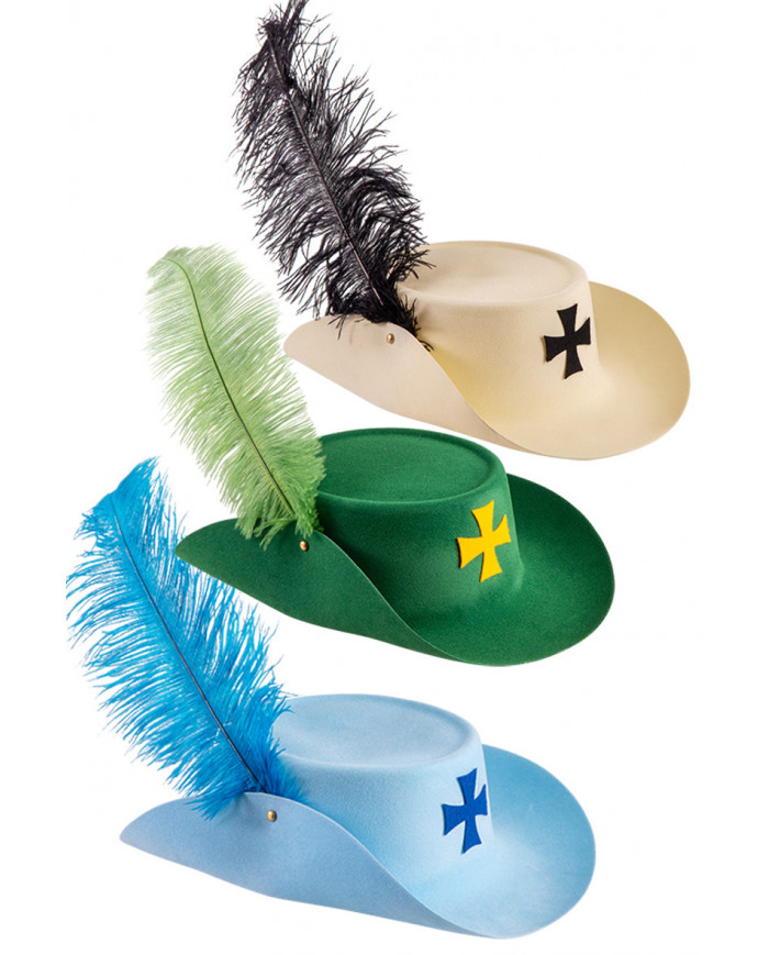 Sombrero mosquetero (talla 58) de colores etiqueta colgante/etiqueta