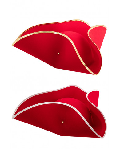 Flocked red tricorn hat (tg.58), assorted models, with hangtag/label Flocked red tricorn hat (tg.58), assorted models, with hangtag/label