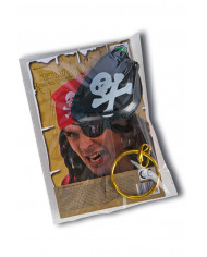 Ensemble déguisement pirate (bandana, cache-œil, boucle d’oreille)