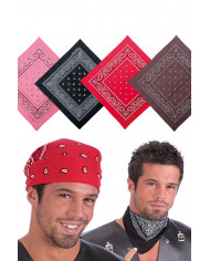 Bandana colori assortiti cm. 55x55 circa in tessuto in busta con Bandana colori assortiti cm. 55x55 circa in tessuto in busta con