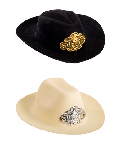 Chapeau de taille moyenne shérif de daim (taille 54), couleurs assorties avec étiquette volante / étiquette