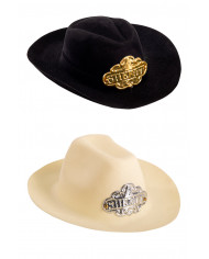 Chapeau de taille moyenne shérif de daim (taille 54), couleurs assorties avec étiquette volante / étiquette