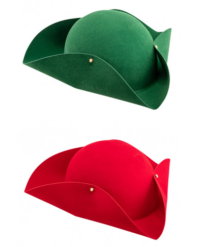 Flocked tricorn hat (size 58), assorted colours with hangtag/label Flocked tricorn hat (size 58), assorted colours with hangtag/label