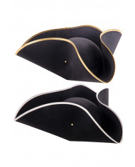 Flocked black tricorn hat (size 58), assorted models, with hangtag/label Flocked black tricorn hat (size 58), assorted models, with hangtag/label