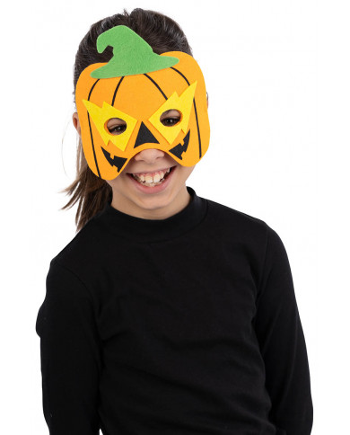Maschera zucca bimbo in feltro  con cav.