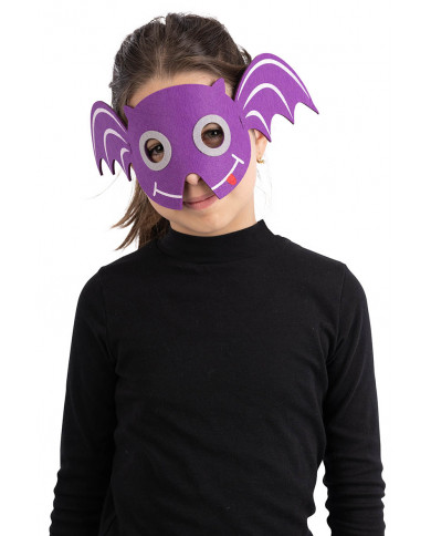 Masque chauve-souris pour enfants en feutre avec carte d’en-tête