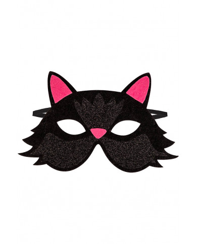 Masque chatte pour filles en feutre avec carte d’en-tête