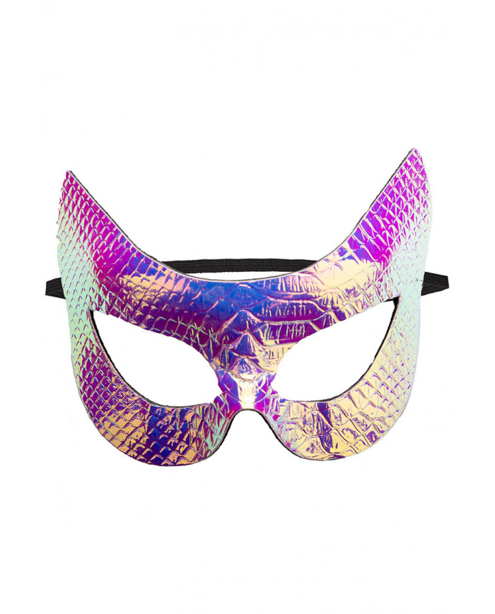 CAT MASK IN METALLIC PINK FABRIC WITH HEADER