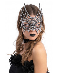 SPIDERWEB MASK WITH RHINESTONES ON CARD