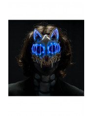 Maschera lupo in plastica con dec.lum.(batt.escl.) in busta con cav.