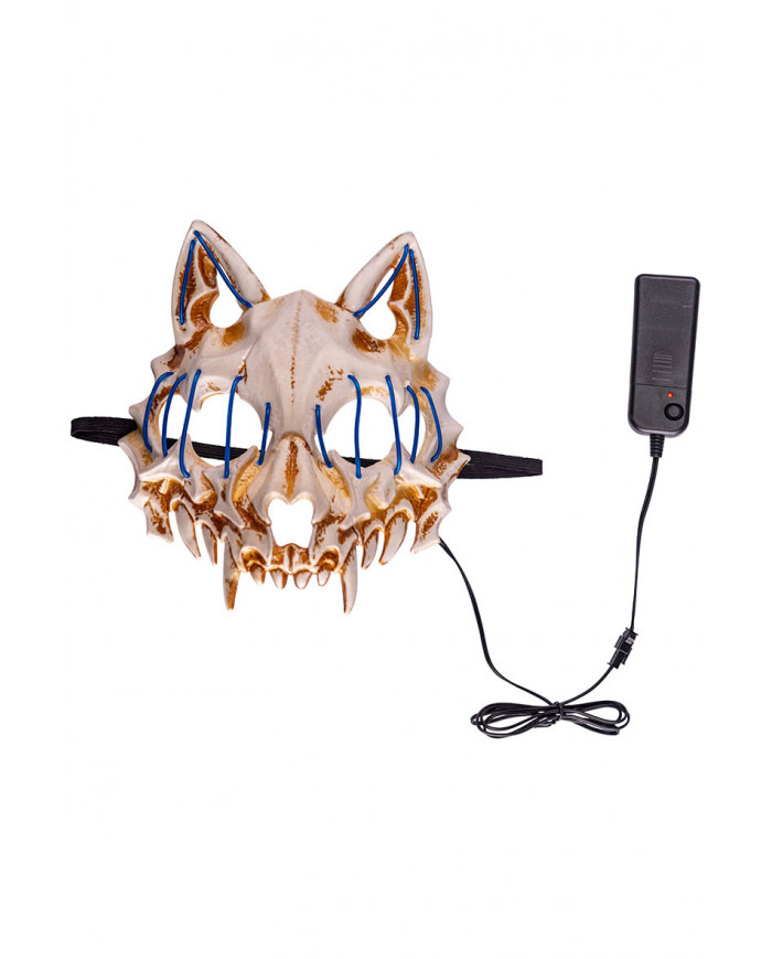 WOLF PLASTIC MASK WITH LIGHTING DECORATIONS (BATTERIES NOT INCLUDED) IN PBH