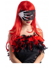 PLASTIC MASK WITH GAUZE FABRIC AND BLOODY HAND ON CARD