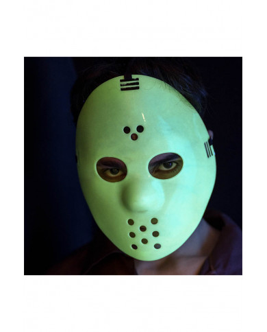 masque hockey G.I.D. (GLOW IN THE DARK) en plastique dur avec carte d’en-tête masque hockey G.I.D. (GLOW IN THE DARK) en plastique dur avec carte d’en-tête