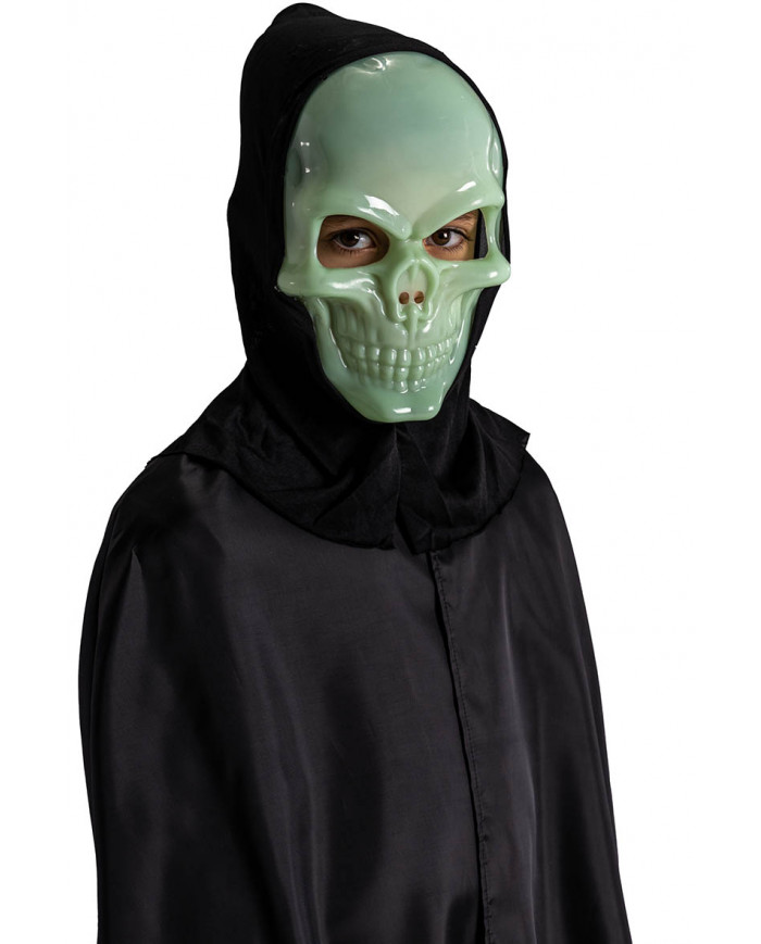 Skelettmaske GID aus Kunststoff mit Kapuze mit Aufhänger