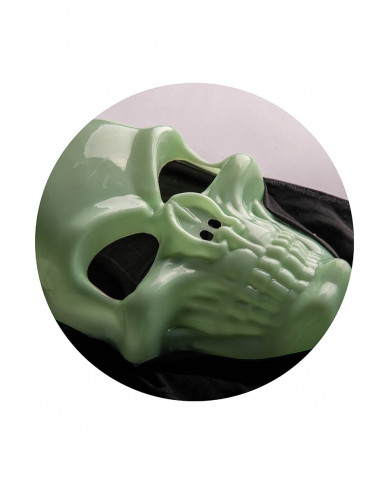 Maschera scheletro g.i.d. in plastica con cappuccio con cav.