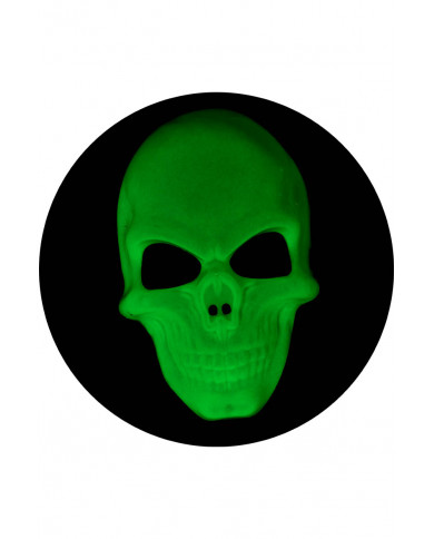 masque squelette G.I.D. (GLOW IN THE DARK) en plastique avec capuche avec carte d’en-tête