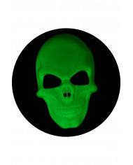 masque squelette G.I.D. (GLOW IN THE DARK) en plastique avec capuche avec carte d’en-tête