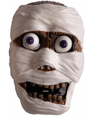 masque momie en plastique avec yeux globuleux avec carte d’en-tête