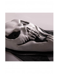 Maschera fantasma in plastica con cappuccio con cav.
