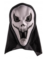 Maschera fantasma in plastica con cappuccio con cav.
