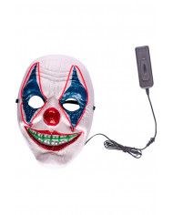 Clown-Maske aus Kunststoff mit Leucht-Dek. (Batterien nicht enthalten) in Beutel mit Aufhänger