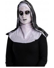 Nonnenmaske aus weichem Kunststoff mit Kapuze mit Aufhänger Nonnenmaske aus weichem Kunststoff mit Kapuze mit Aufhänger