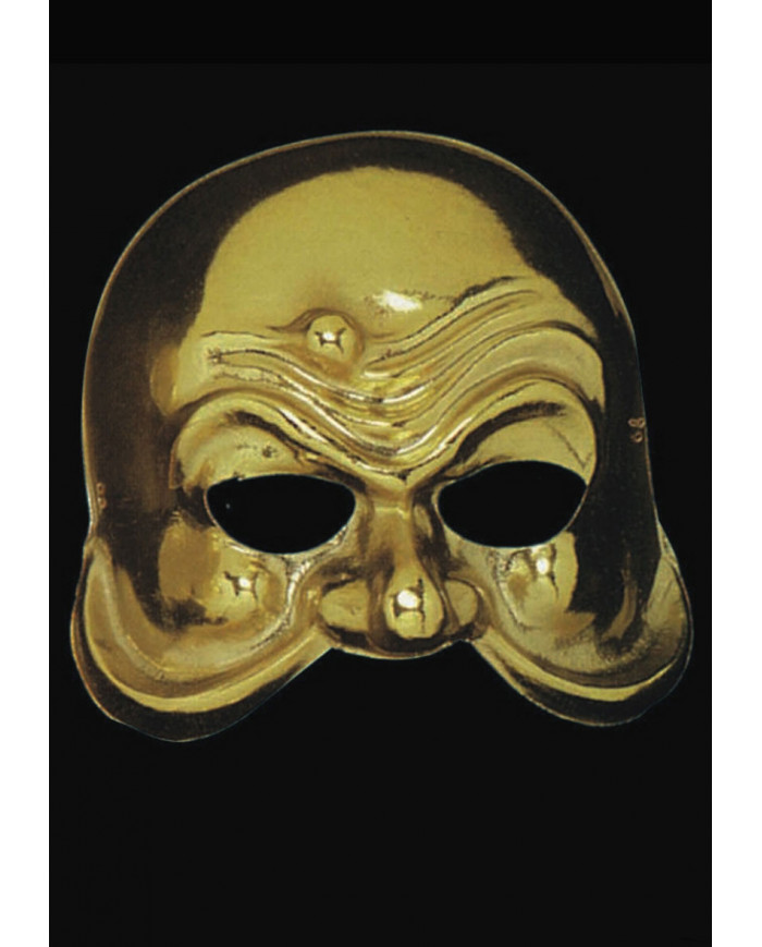 Maschera in plastica metallizzata oro. Per impersonare il Maschera in plastica metallizzata oro. Per impersonare il