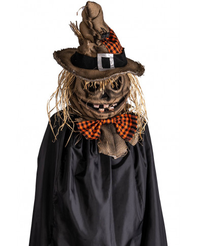 Maschera zucca juta lusso in tessuto con  cappello rimovibile in busta