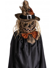 Maschera zucca juta lusso in tessuto con  cappello rimovibile in busta