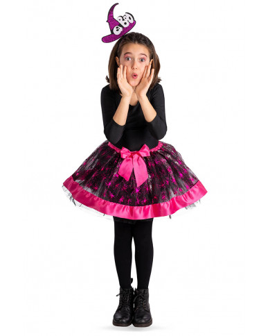 tutu violet pour filles avec toiles d’araignées, longueur 30 cm environ, taille unique dans une pochette avec carte d...