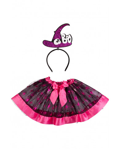 tutu violet pour filles avec toiles d’araignées, longueur 30 cm environ, taille unique dans une pochette avec carte d...