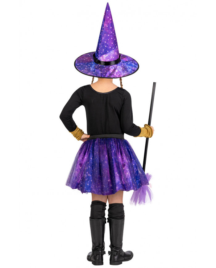 GIRL WITCH SET (SKIRT, HAT, BROOM) IN BAG WITH HOOK