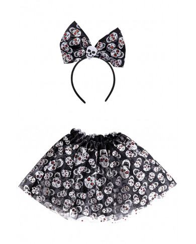 conjunto esqueleto (falda, diadema) en bolsa con gancho