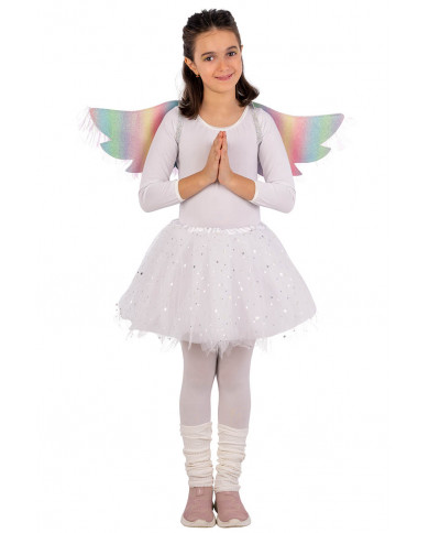 Engel-Set (Rock und Flügel mit Glitter L. cm 78x21 ca.) in Beutel mit Haken Engel-Set (Rock und Flügel mit Glitter L. cm 78x21 ca.) in Beutel mit Haken